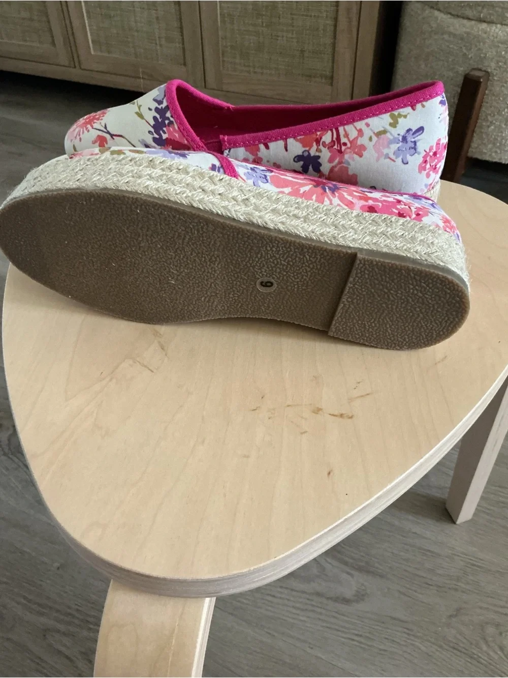 The Pioneer Woman Floral Espadrille Slip-Ons in Hot Pink Trim